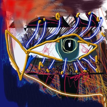 Arte digitale intitolato "L'oeil du poisson..." da Jacky Patin, Opera d'arte originale
