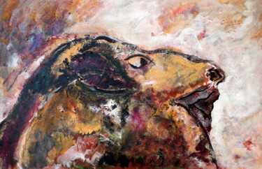 Peinture intitulée "0828-18-ovins-furie…" par Claudine Gregoire, Œuvre d'art originale