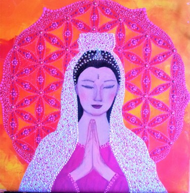 Peinture intitulée "Kuan Yin" par Gisela Gonzalez, Œuvre d'art originale, Acrylique