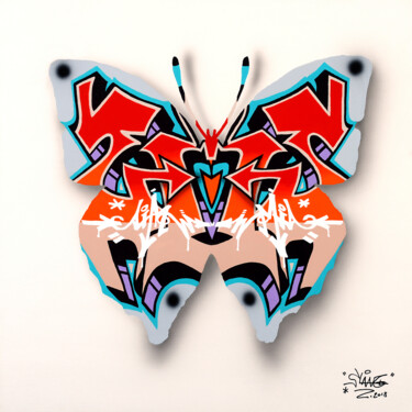 Peinture intitulée "urban-butterfly-42-…" par Sylvain Lang, Œuvre d'art originale, Acrylique