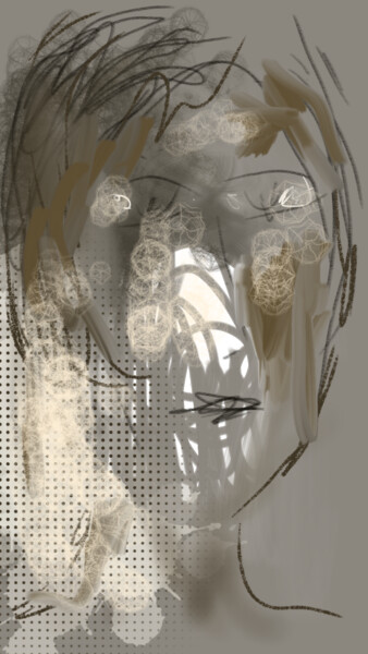 Arts numériques intitulée "Portrait gris..." par Jacky Patin, Œuvre d'art originale