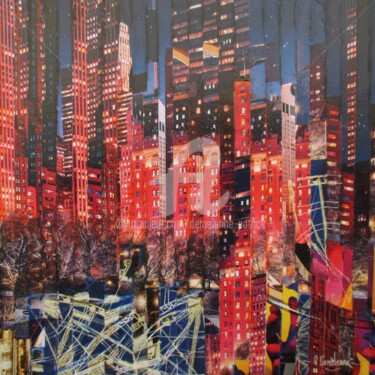 Collages titled "R-323-Collage-mixte" by Patrick Demelenne, Original Artwork, Collages
