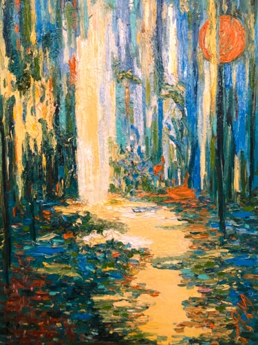 Картина под названием "Summer forest" - Anna Makarova, Подлинное произведение искусства, Масло
