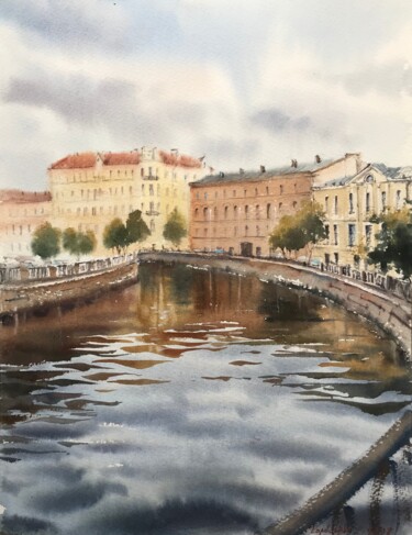 Painting titled "Early Autumn in St.…" by Eugenia Gorbacheva, Original Artwork, Watercolor