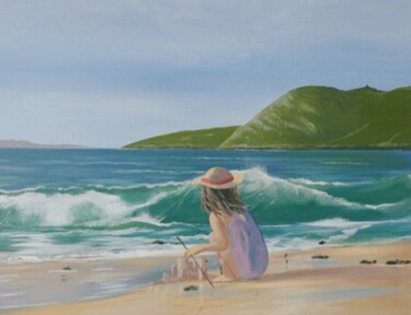Painting titled "summer in cleggan" by Cathal O Malley, Original Artwork, Acrylic