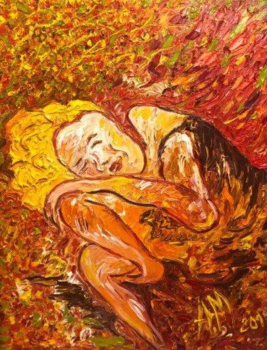 Картина под названием "Sleeping" - Anna Makarova, Подлинное произведение искусства, Масло