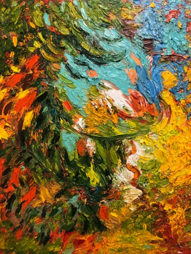 Картина под названием "In the forest" - Anna Makarova, Подлинное произведение искусства, Масло