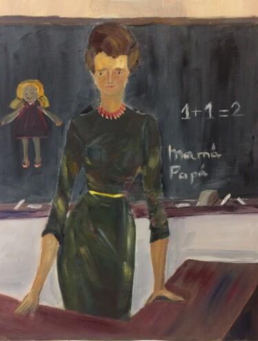 Peinture intitulée "La maestra" par Mónica Caruncho Fontela, Œuvre d'art originale, Huile