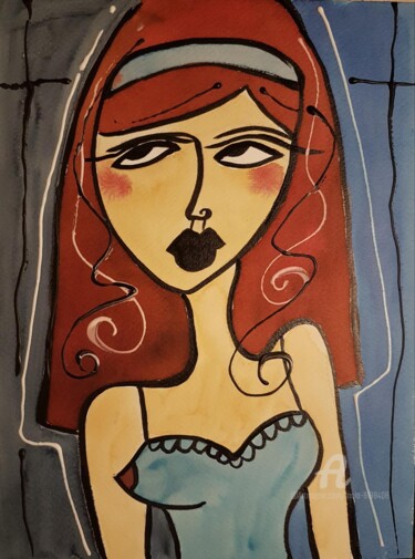 Painting titled "ANNABELLE" by Mala, Original Artwork, Watercolor