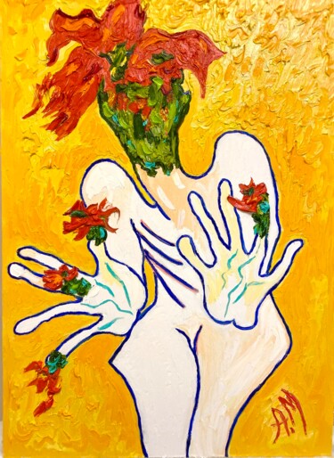 Картина под названием "The germination of…" - Anna Makarova, Подлинное произведение искусства, Масло