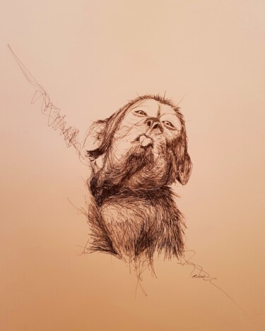 Рисунок под названием "Monkey" - Karl Robial, Подлинное произведение искусства, Чернила
