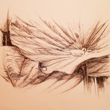 Рисунок под названием "Lotus 2" - Karl Robial, Подлинное произведение искусства, Чернила
