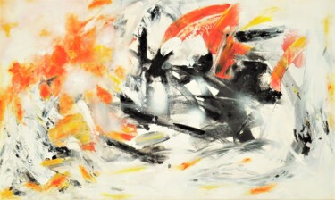 Painting titled "Orange Light (60x10…" by Karel Van Camp, Original Artwork, Acrylic