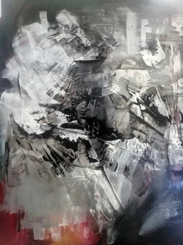 Pittura intitolato "Vue aérienne du K2" da Guillaume Vincent, Opera d'arte originale, Acrilico Montato su Cartone