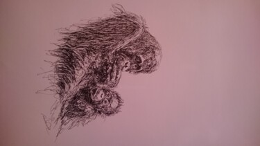 Рисунок под названием "Monkey.6" - Karl Robial, Подлинное произведение искусства, Чернила