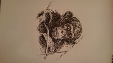 Рисунок под названием "Monkey.7" - Karl Robial, Подлинное произведение искусства, Чернила