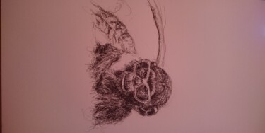 Рисунок под названием "Monkey.16" - Karl Robial, Подлинное произведение искусства, Чернила