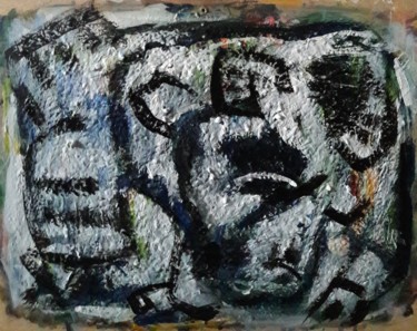 Pintura titulada "le temps est pierre…" por Sam Keusseyan Gladiateur, Obra de arte original, Acrílico