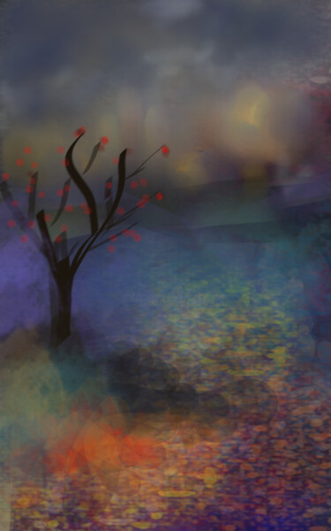 Цифровое искусство под названием "L'arbre aux fruits…" - Jacky Patin, Подлинное произведение искусства, Цифровая живопись
