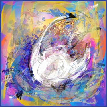 Arte digital titulada "Le cygne blanc" por Jacky Patin, Obra de arte original, Pintura Digital