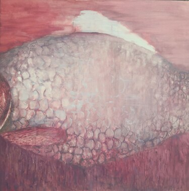 Ζωγραφική με τίτλο "Mondo dei pesci  n.2" από Weixuan Zhang, Αυθεντικά έργα τέχνης, Λάδι