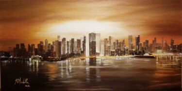 Peinture intitulée "NEW YORK - MANHATTA…" par Rosa Nardella, Œuvre d'art originale, Huile