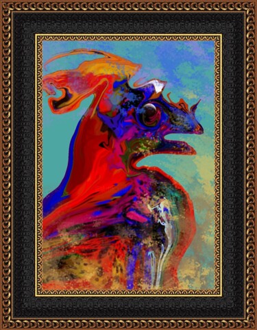 Artes digitais intitulada "L'oiseau de la préh…" por Jacky Patin, Obras de arte originais, Pintura digital
