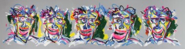 Painting titled "Faces 300 X 80 cm /…" by Vitaliy Lishko, Original Artwork, Acrylic