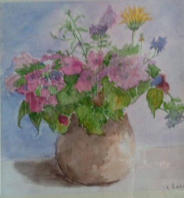 Peinture intitulée "bouquet de fleurs(2)" par Claude Lacointe, Œuvre d'art originale, Aquarelle