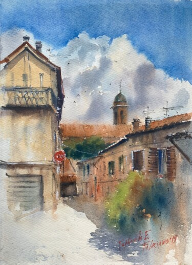 Malerei mit dem Titel "Fabriano street #2,…" von Eugenia Gorbacheva, Original-Kunstwerk, Aquarell