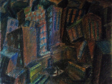Painting titled "Побег из города." by Stepan Shipkov, Original Artwork, Pastel