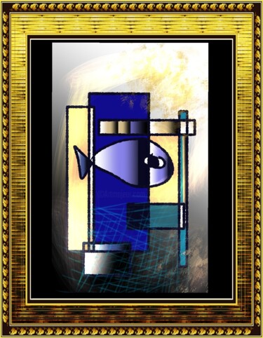 Arte digitale intitolato "Un petit poisson..." da Jacky Patin, Opera d'arte originale, Pittura digitale