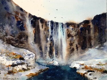 Peinture intitulée "Waterfall #2" par Eugenia Gorbacheva, Œuvre d'art originale, Aquarelle