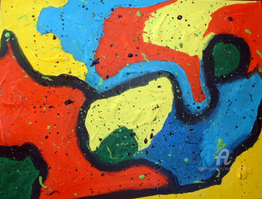 Painting titled "New Abstract Number…" by Aurelio Nicolazzo, Original Artwork, Oil