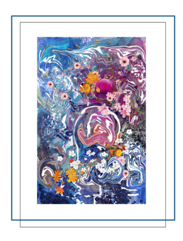 Arts numériques intitulée "Éden en fleurs" par Jacky Patin, Œuvre d'art originale, Peinture numérique