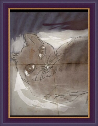 Arts numériques intitulée "Le chat man..." par Jacky Patin, Œuvre d'art originale, Peinture numérique