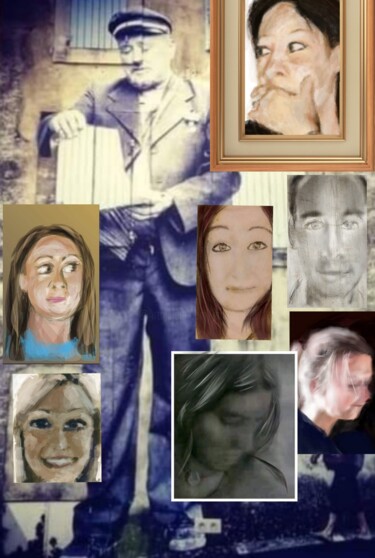 Digitale Kunst mit dem Titel "Portraits de famill…" von Jacky Patin, Original-Kunstwerk, Digitale Malerei