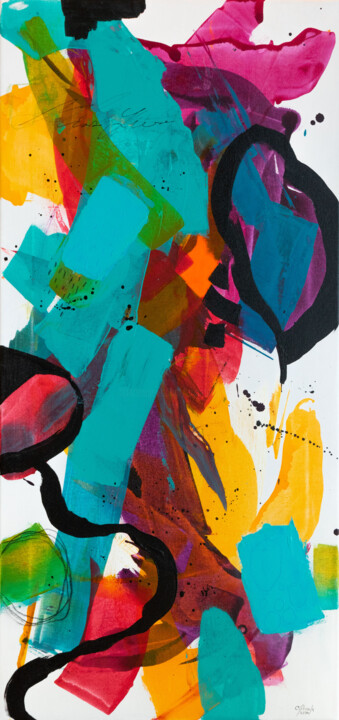 Malarstwo zatytułowany „Miss you” autorstwa Chantal Proulx, Oryginalna praca, Akryl Zamontowany na Drewniana rama noszy