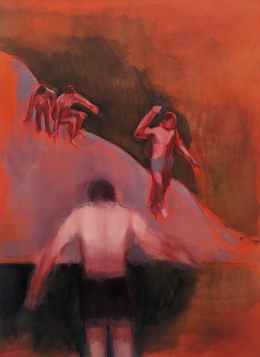 Painting titled "The Fall" by Freya Platts Costeloe, Original Artwork, Oil