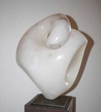 Sculpture titled "Le CYGNE" by Dominique Ferrandon-Lamy, Original Artwork, Stone