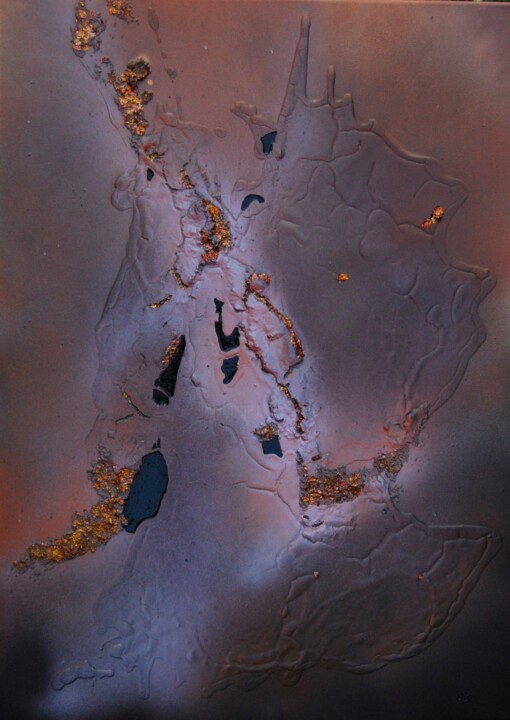 Pintura titulada "Déchirure terrestre…" por Beuz Art, Obra de arte original, Oleo