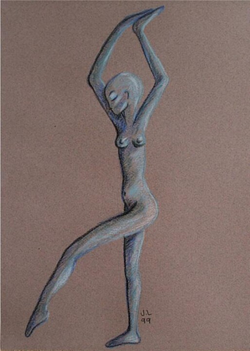 Dessin intitulée "MENUE DANSEUSE 7" par Valérie Lamarre, Œuvre d'art originale, Pastel