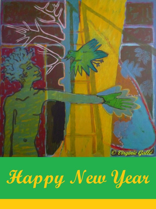 Digital Arts titled "HAPPY NEW YEAR  by…" by Virginie Gallé, Original Artwork, Photo Montage