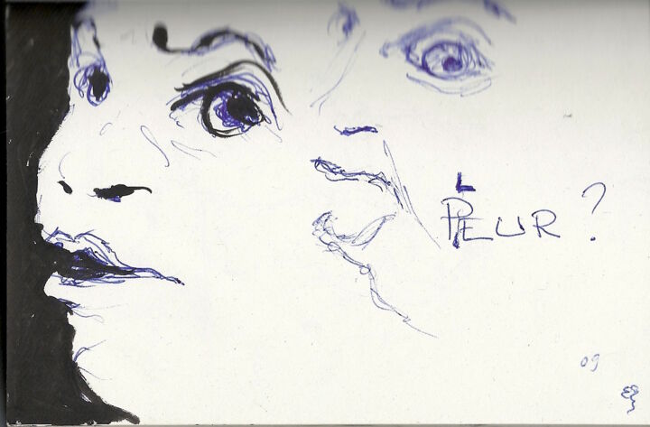 Drawing titled "P(l)eur" by Edith Bos Boyer (EDITH DONC), Original Artwork, Ballpoint pen