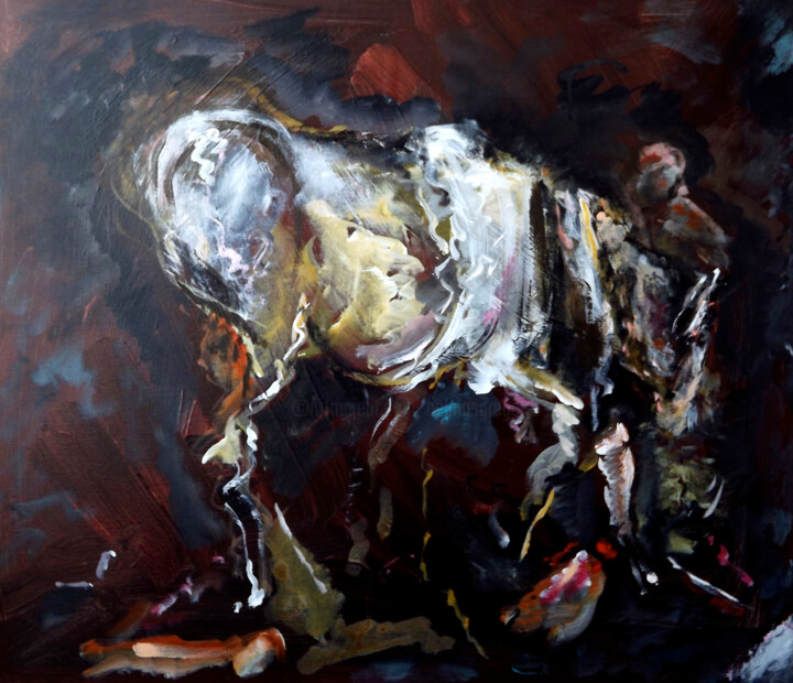 Peinture intitulée "0783-17-cheval-et-l…" par Claudine Gregoire, Œuvre d'art originale, Acrylique