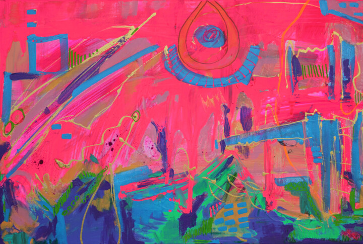 Malerei mit dem Titel "Landscape of Consci…" von Pamela Rys, Original-Kunstwerk, Acryl