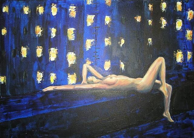 Pintura titulada "NOCTURNE" por Valerie   Jouve, Obra de arte original, Oleo