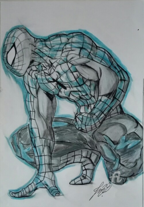 Painting titled "Spiderman" by Jean-Marie Vandaele, Original Artwork