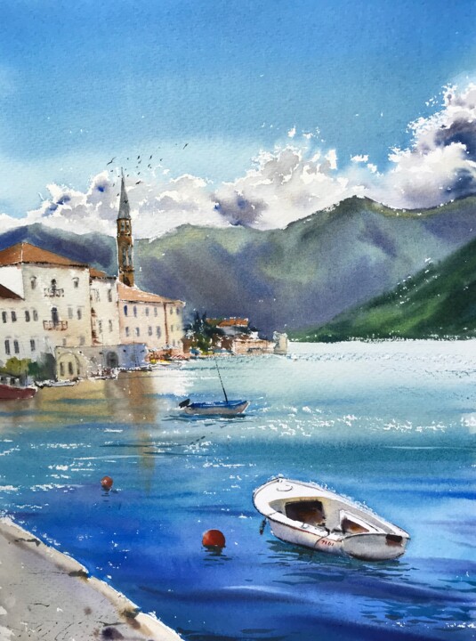 Pittura intitolato "Montenegro" da Eugenia Gorbacheva, Opera d'arte originale, Acquarello