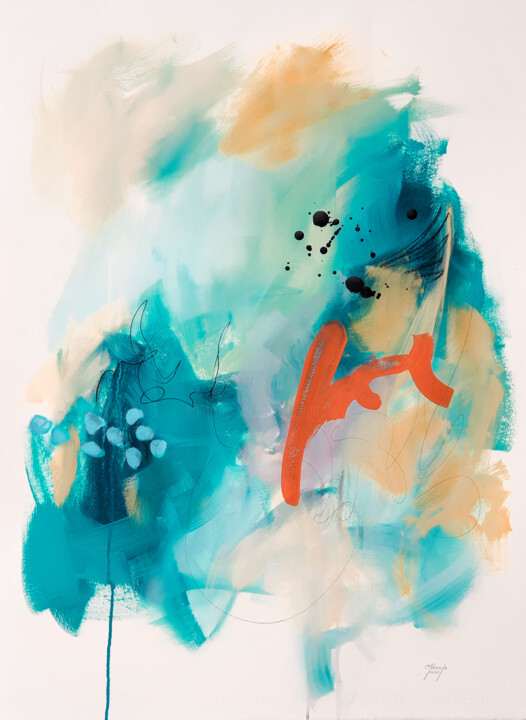Peinture intitulée "La douceur de tes c…" par Chantal Proulx, Œuvre d'art originale, Acrylique